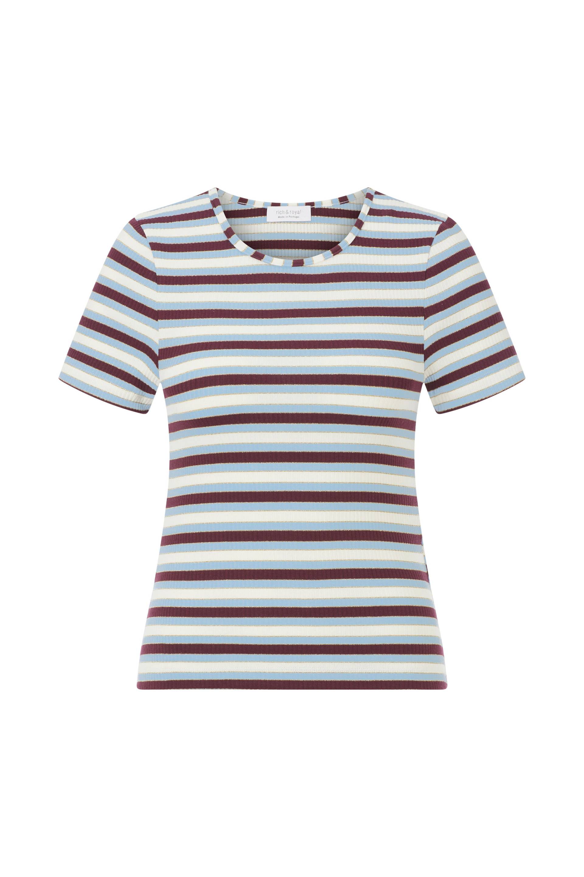 Rich & Royal - Multicolor Rib Shirt ruby glow - Gr. - M von Rich & Royal