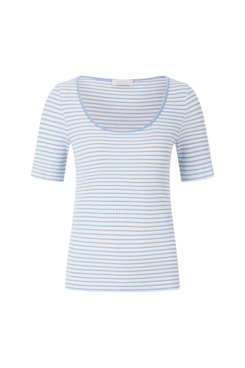 Rich & Royal - Organic Rib Shirt Striped cotton blue - Gr. - S von Rich & Royal