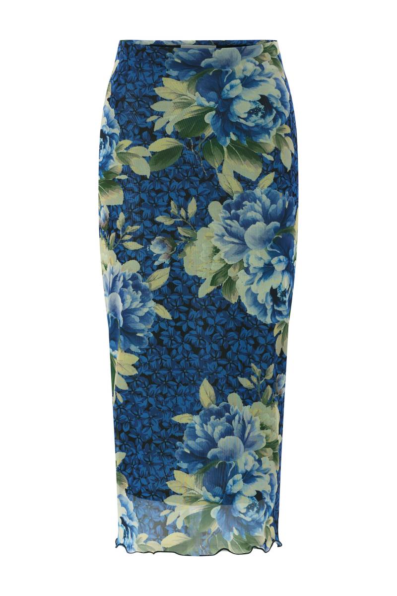 Rich & Royal - Printed Mesh Skirt urban lime - Gr. - L von Rich & Royal