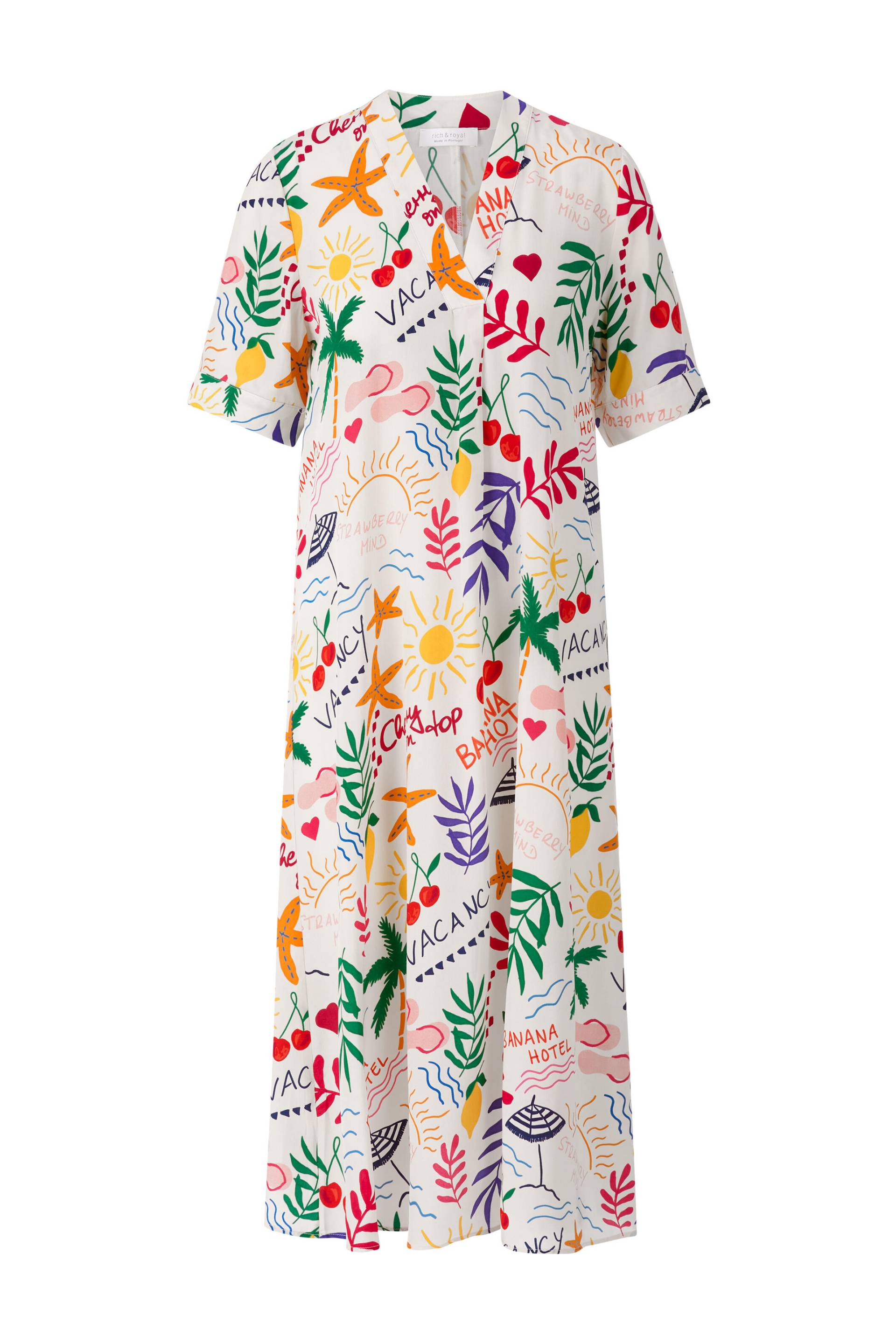 Rich & Royal - Printed midi dress pearl white - Gr. - 38 von Rich & Royal