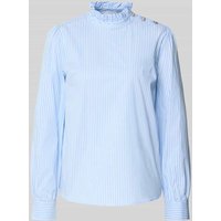 Rich & Royal Regular Fit Bluse aus Baumwoll-Mix mit Stehkragen in Hellblau, Größe 42 von Rich & Royal