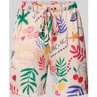 Rich & Royal Regular Fit Shorts mit gelegten Falten in Offwhite, Größe 34 von Rich & Royal
