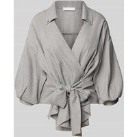 Rich & Royal Relaxed Fit Bluse mit Button-Down-Kragen in Hellgrau, Größe 42 von Rich & Royal