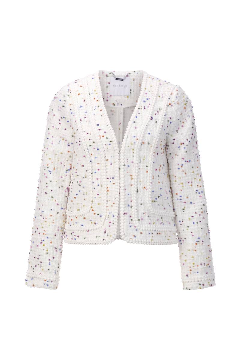 Rich & Royal - Short Boucle Jacket with Deco Tapes pearl white - Gr. - 34 von Rich & Royal