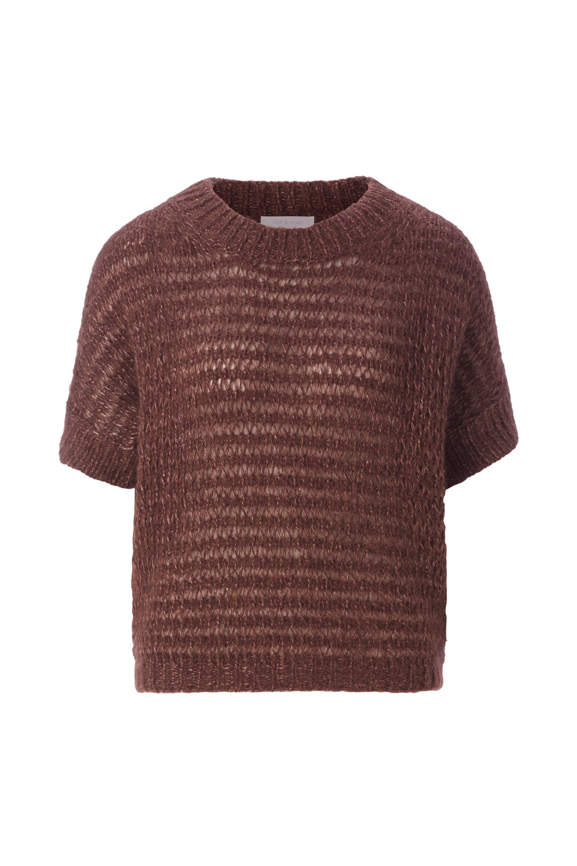 Rich & Royal - Short Sleeved Pullover dark chocolate - Gr. - S von Rich & Royal