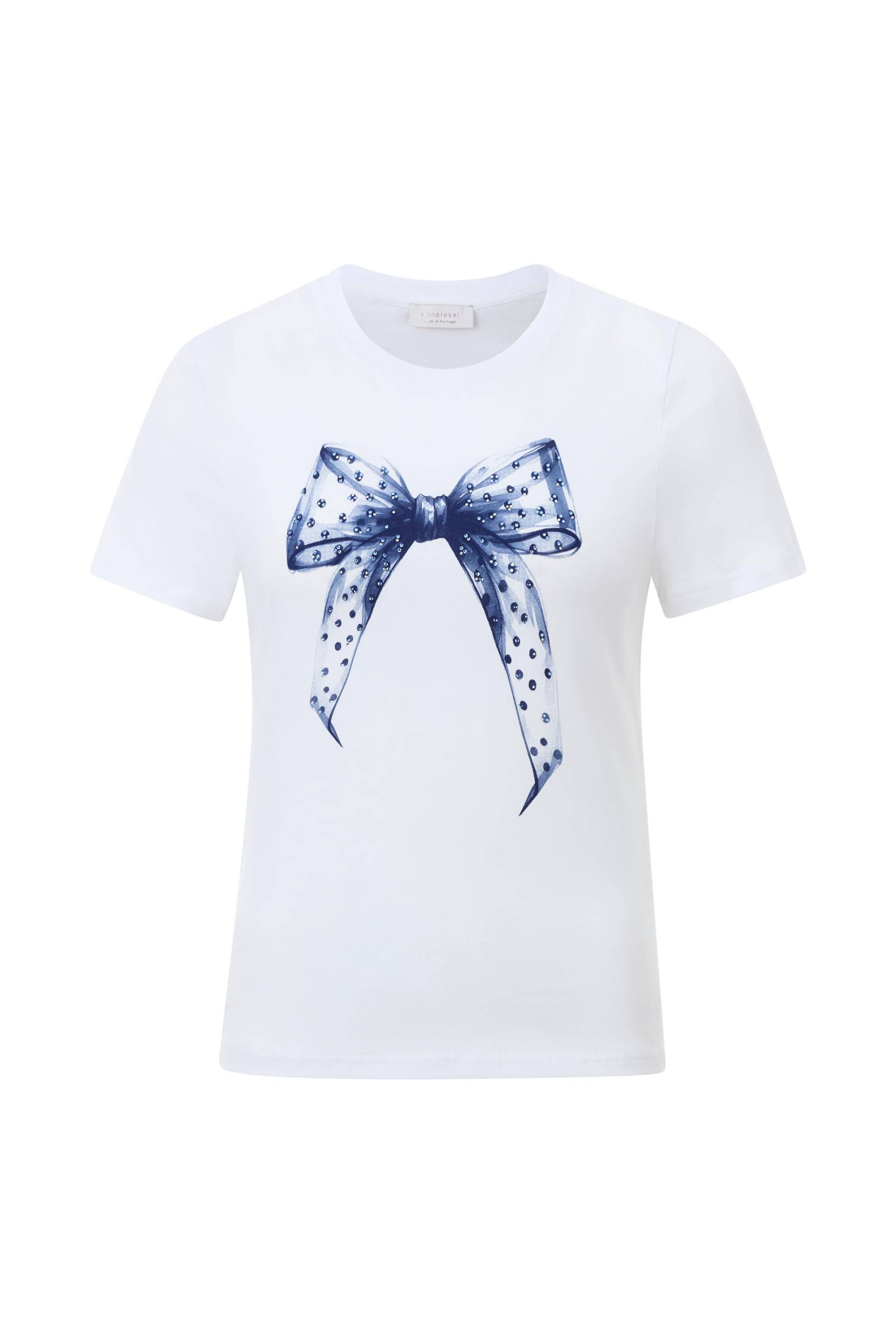 Rich & Royal - Slim Fit T-Shirt bow Organic white - Gr. - M von Rich & Royal