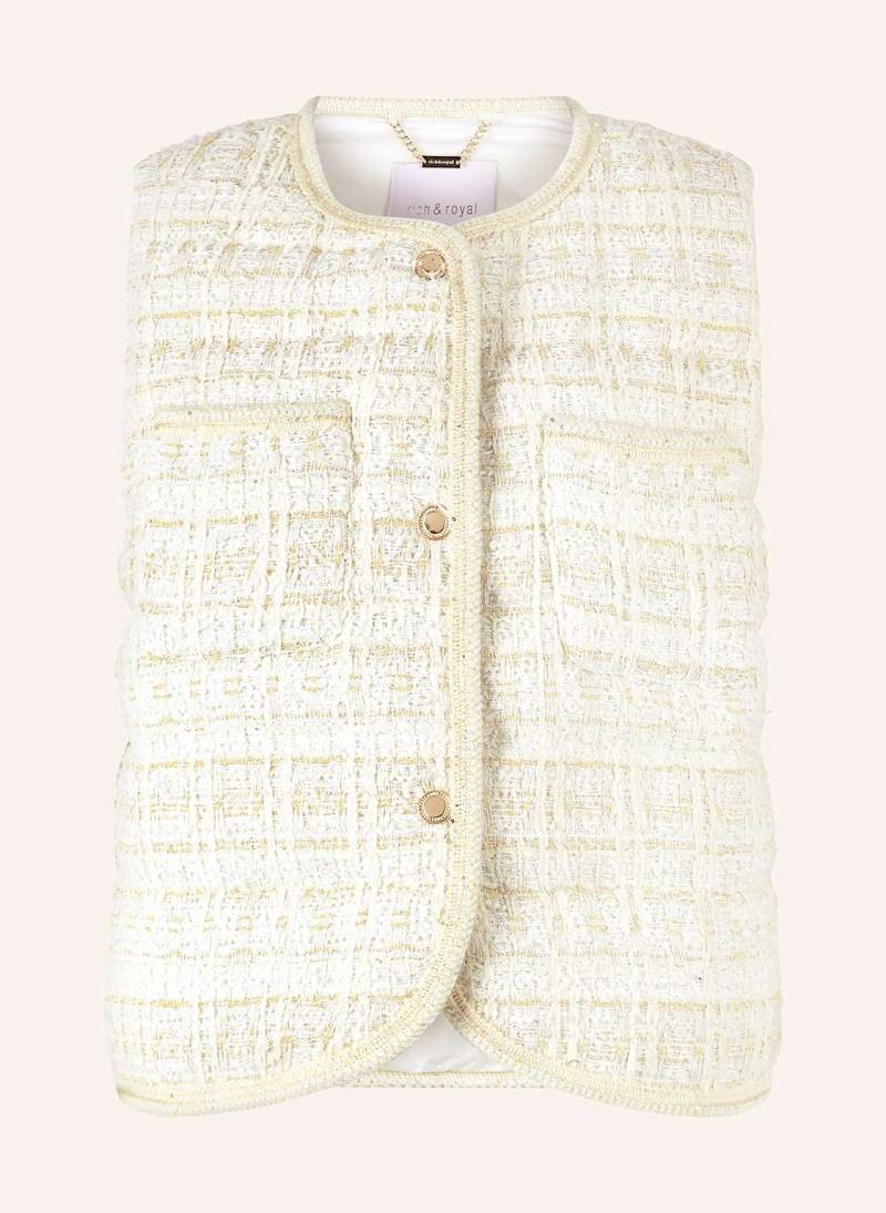 Rich & Royal Steppweste Aus Tweed Mit Glitzergarn beige von Rich & Royal