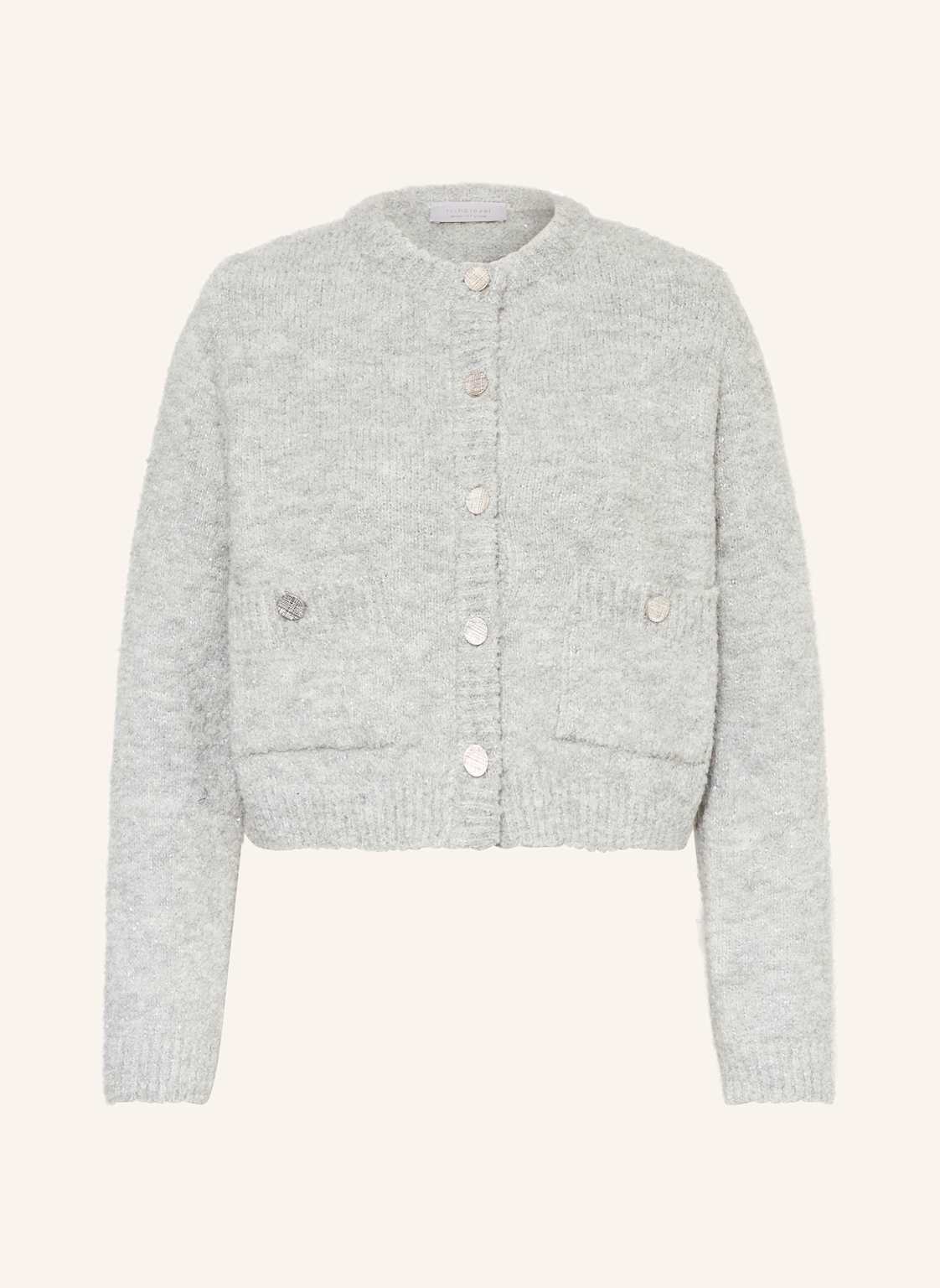 Rich & Royal Strickjacke Aus Bouclé Mit Pailletten grau von Rich & Royal