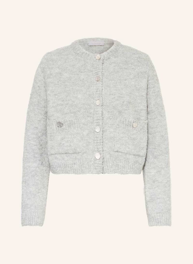 Rich & Royal Strickjacke Aus Bouclé Mit Pailletten grau von Rich & Royal