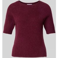 Rich & Royal Strickpullover mit gerippten Abschlüssen in Bordeaux, Größe L von Rich & Royal