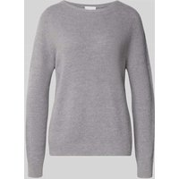 Rich & Royal Strickpullover mit gerippten Abschlüssen in Mittelgrau, Größe M von Rich & Royal