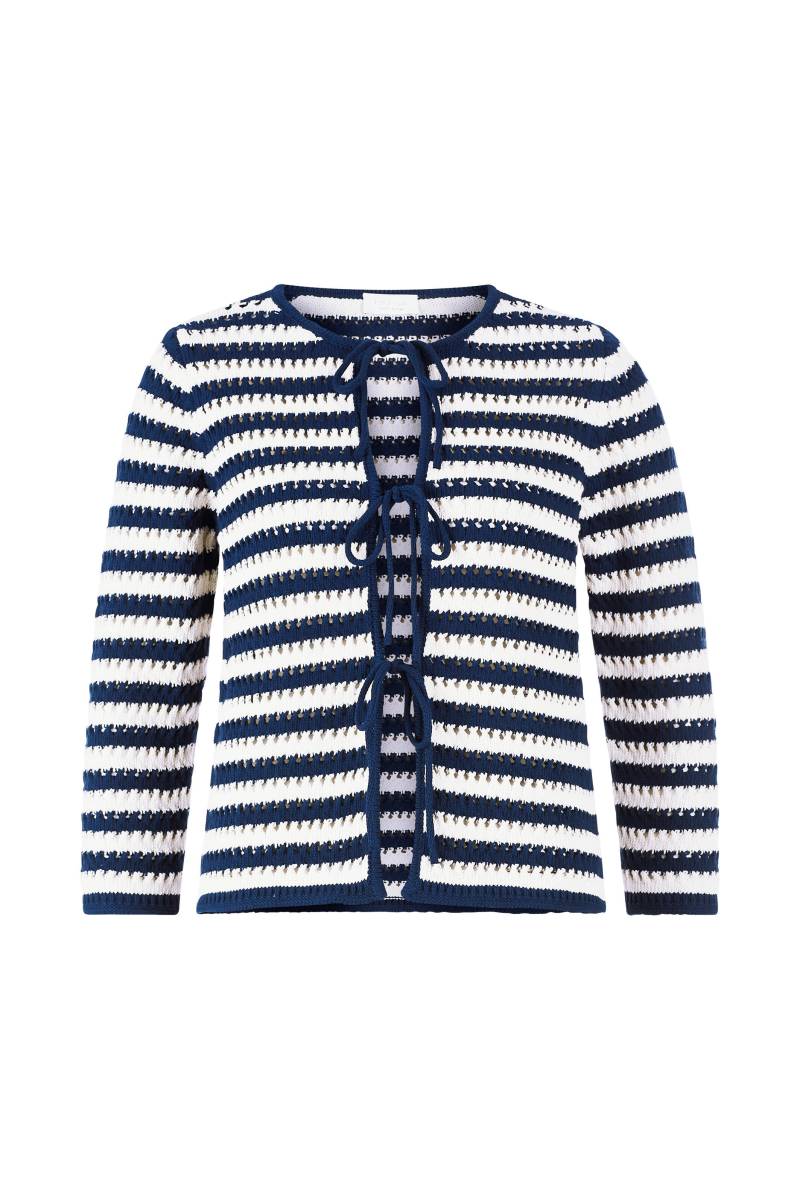 Rich & Royal - Striped Ajour cardigan with bows midnight blue - Gr. - L von Rich & Royal