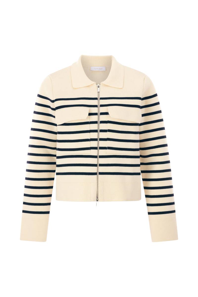 Rich & Royal - Striped knit jacket pearl white - Gr. - M von Rich & Royal