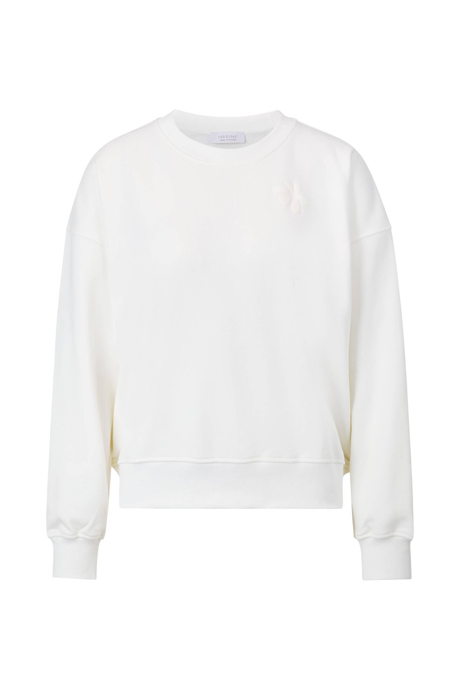 Rich & Royal - Sweater with Embossing pearl white - Gr. - L von Rich & Royal