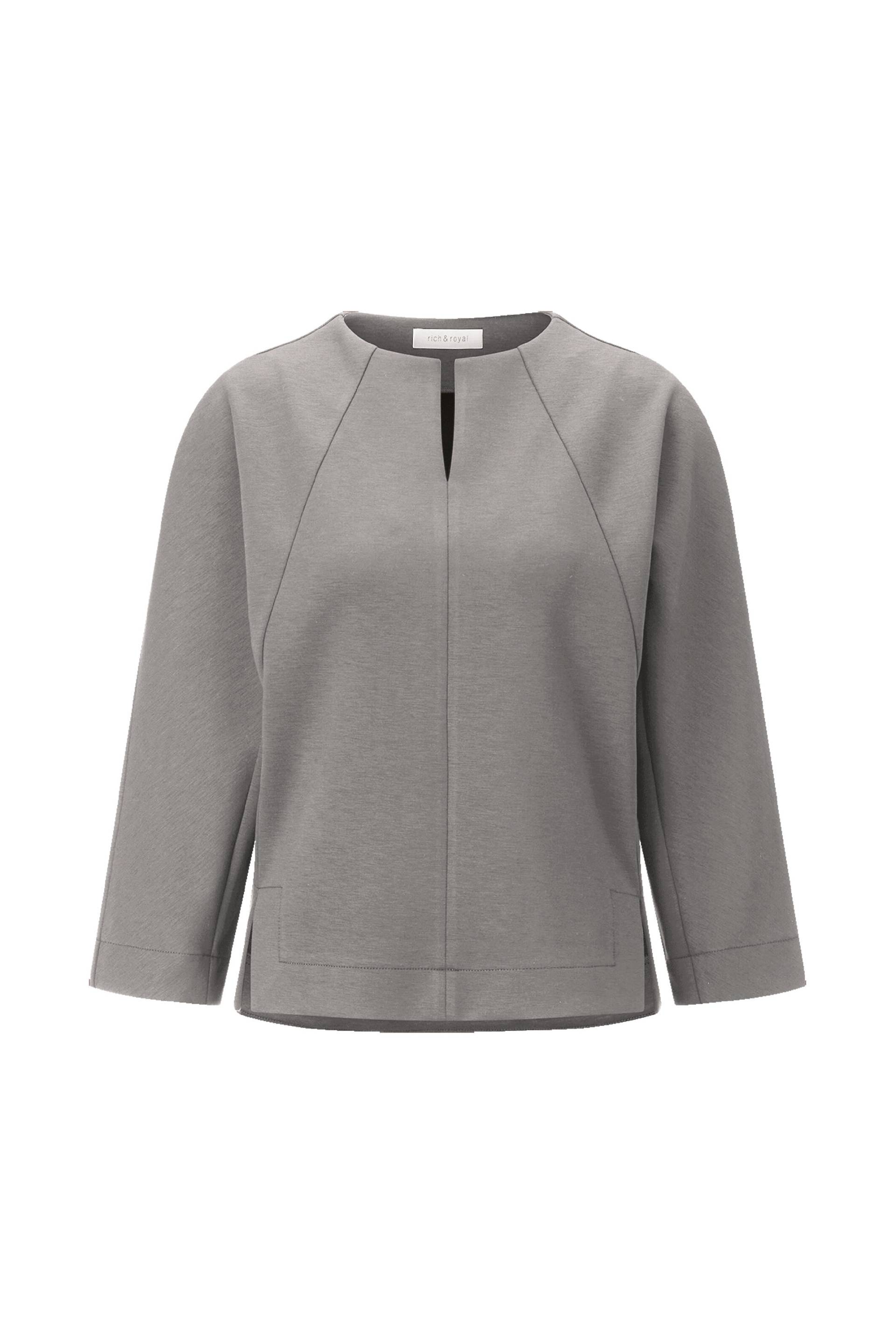 Rich & Royal - Sweatshirt with Seams silver mist - Gr. - L von Rich & Royal