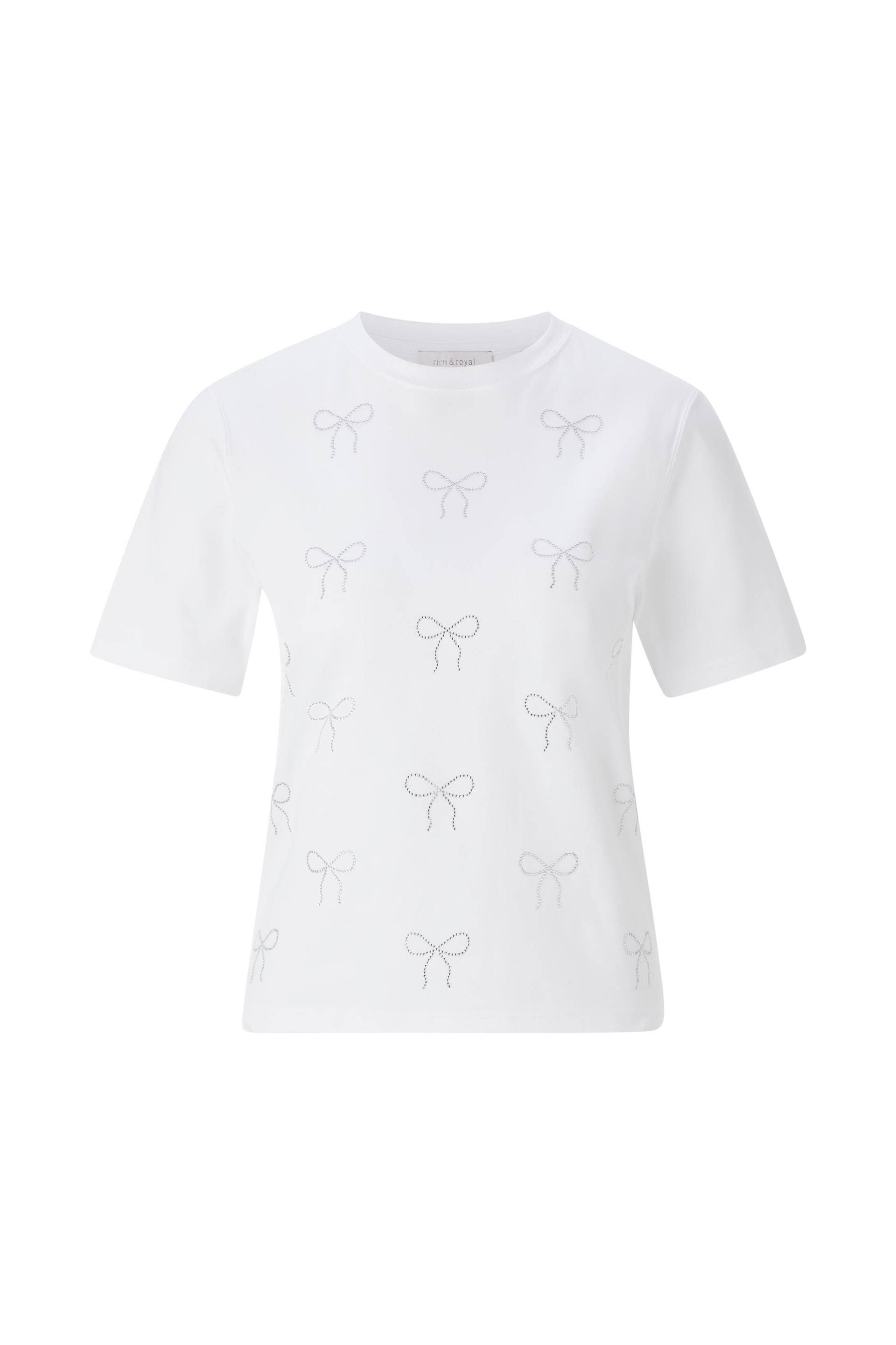 Rich & Royal - T-Shirt with Bow Application white - Gr. - L von Rich & Royal
