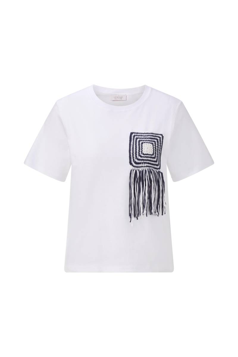 Rich & Royal - T-Shirt with Crochet Pocket white - Gr. - M von Rich & Royal