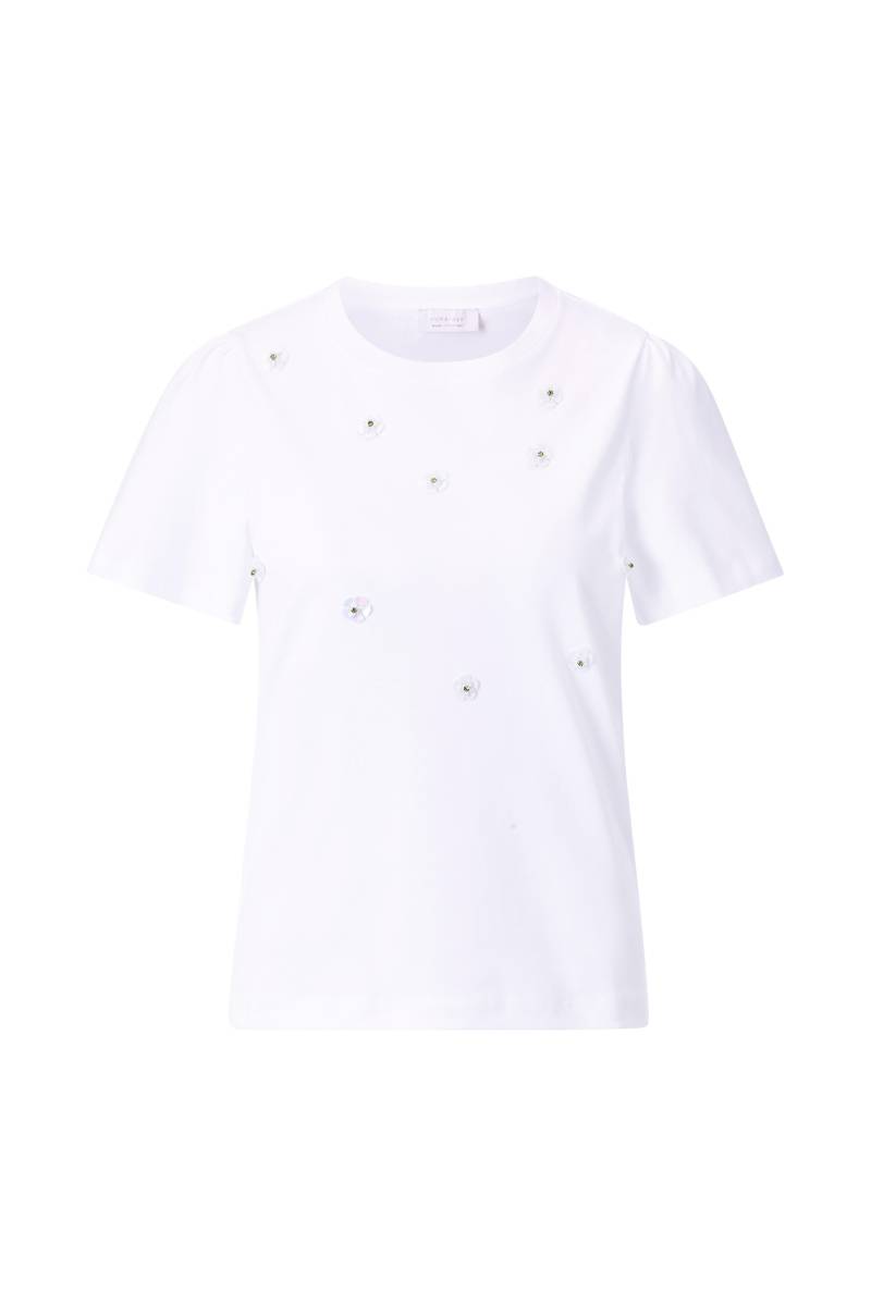 Rich & Royal - T-Shirt with Flower Application white - Gr. - L von Rich & Royal
