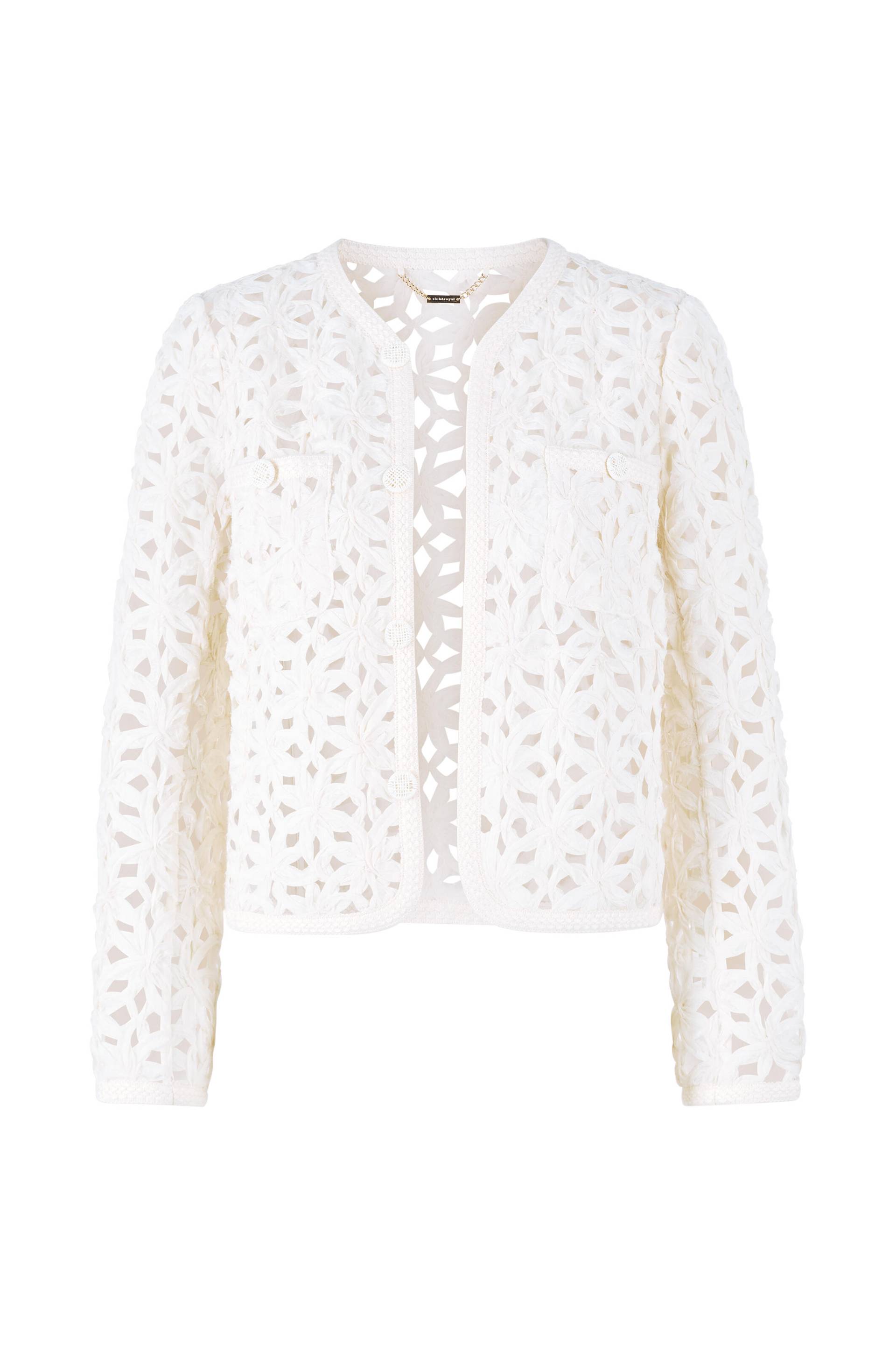 Rich & Royal - Tape embroidered boxy jacket white stone - Gr. - 36 von Rich & Royal