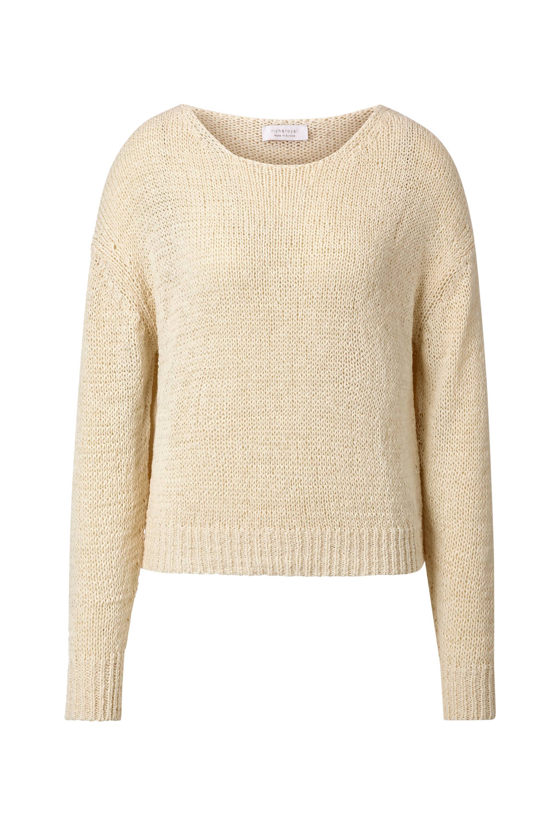 Rich & Royal - Tape yarn Crew-neck pearl white - Gr. - L von Rich & Royal