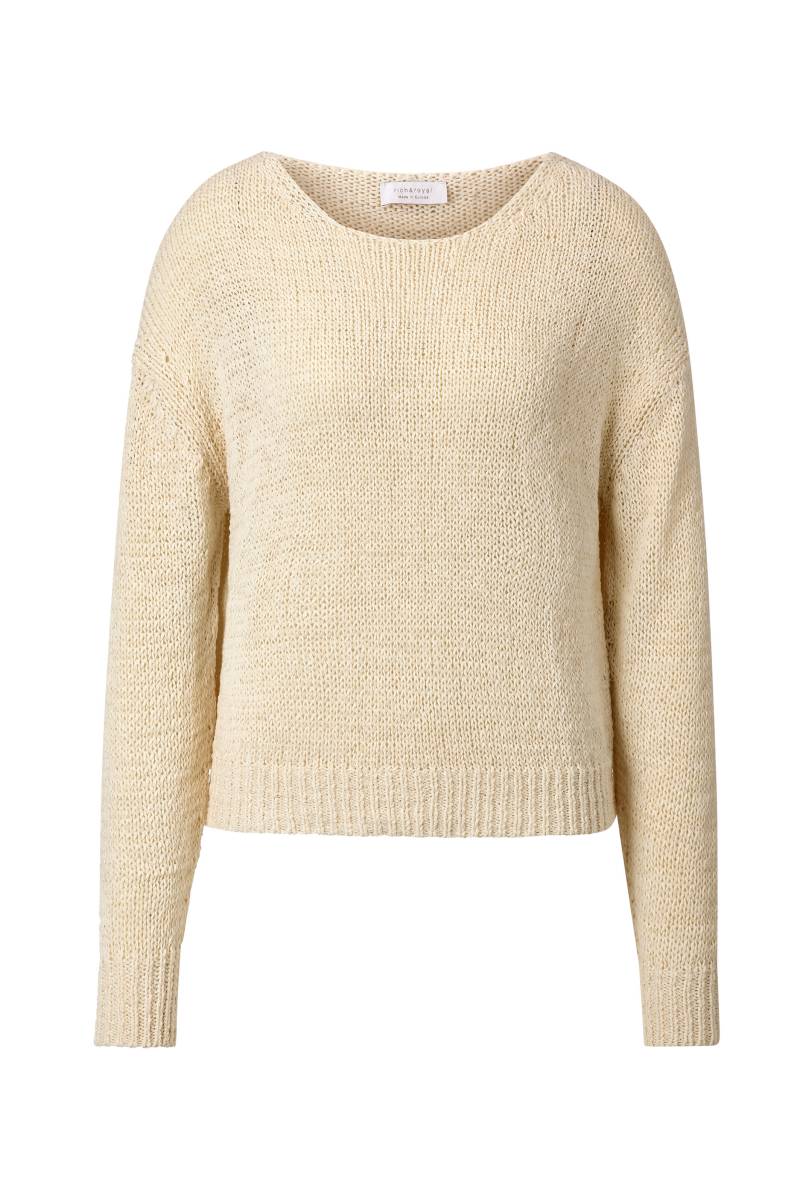 Rich & Royal - Tape yarn Crew-neck pearl white - Gr. - L von Rich & Royal