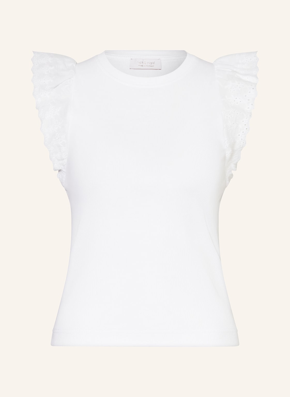 Rich & Royal Top Mit Lochspitze weiss von Rich & Royal