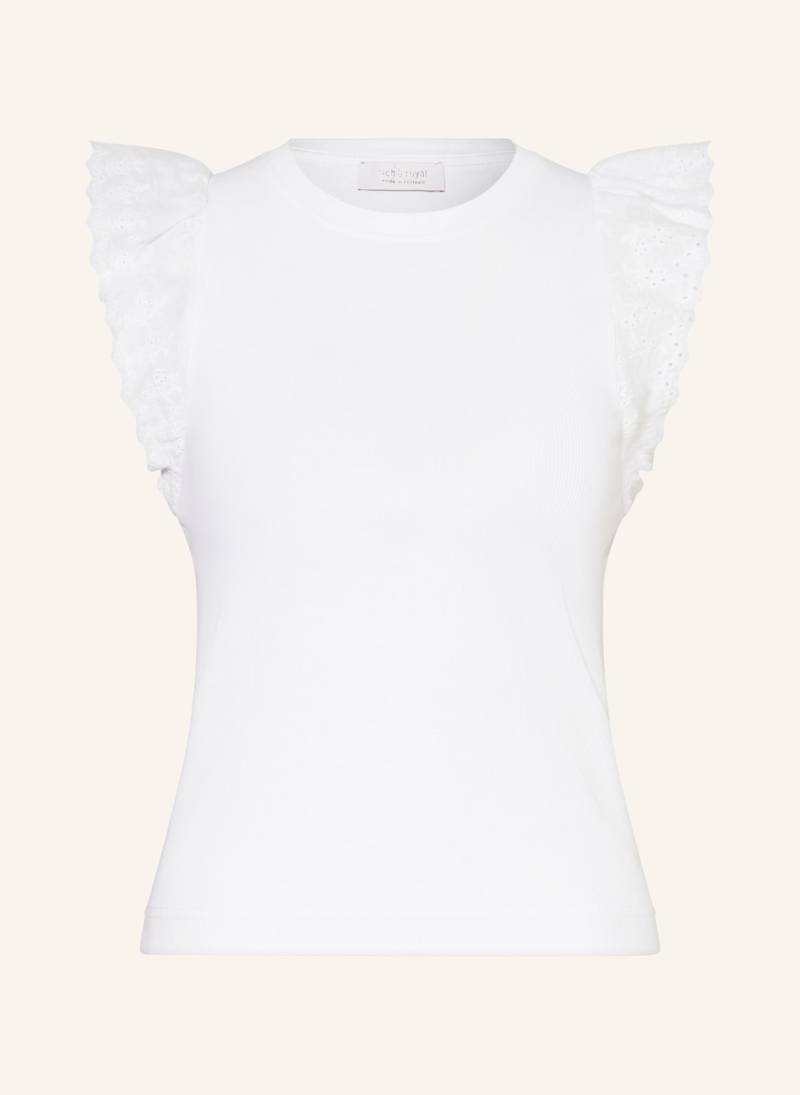 Rich & Royal Top Mit Lochspitze weiss von Rich & Royal