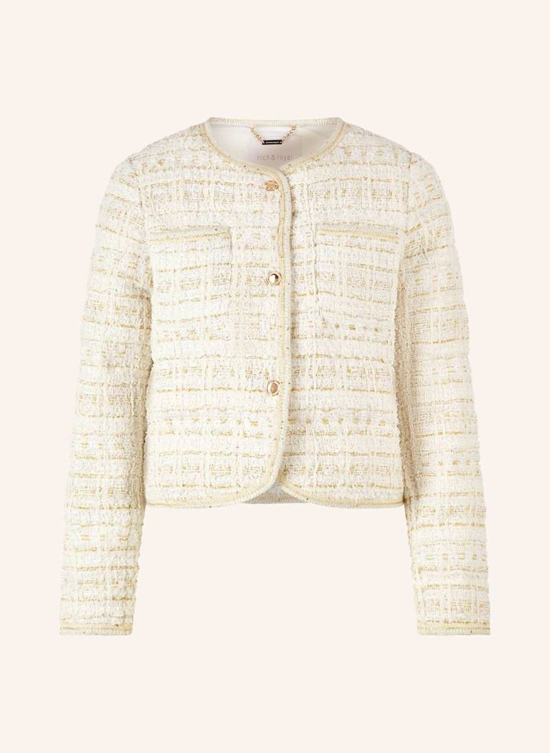 Rich & Royal Tweed-Jacke Mit Glitzergarn weiss von Rich & Royal