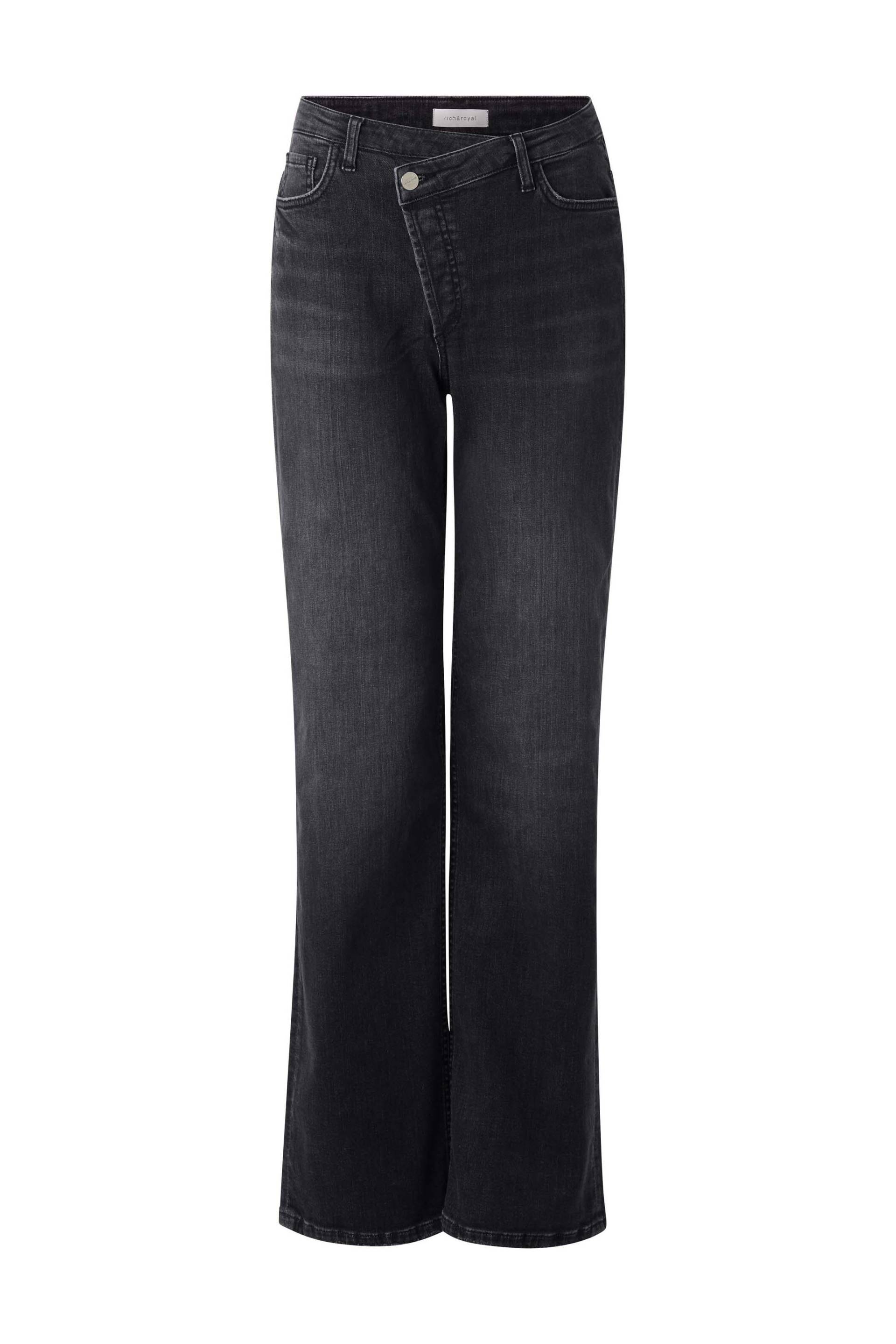 Rich & Royal - Wide leg crossed waistband jeans GOTS denim black - Gr. - 29/32 von Rich & Royal
