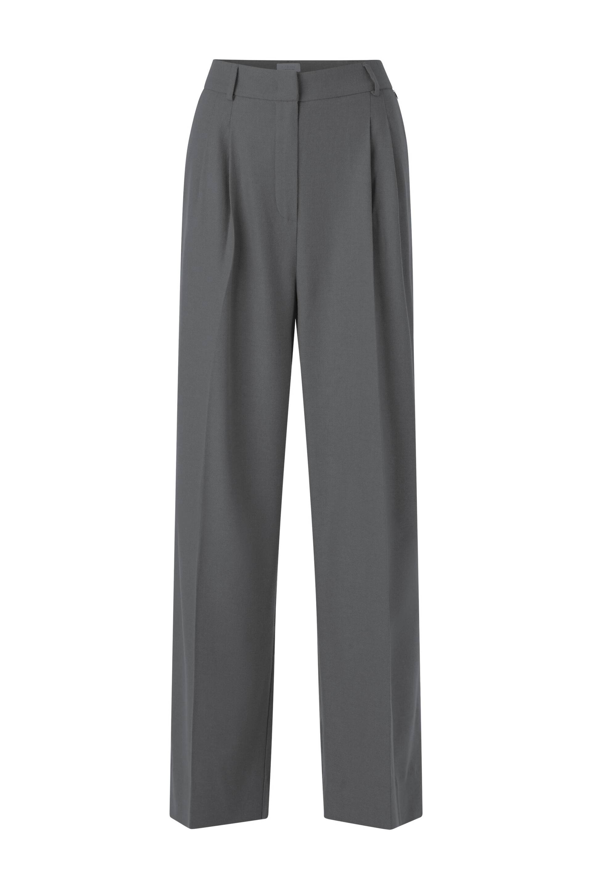 Rich & Royal - Wool Wide Leg Pleated Pants grey melangé - Gr. - 36 von Rich & Royal