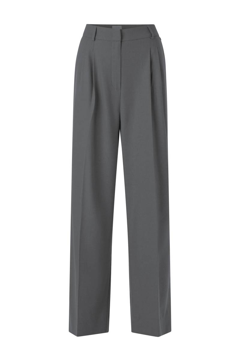 Rich & Royal - Wool Wide Leg Pleated Pants grey melangé - Gr. - 38 von Rich & Royal