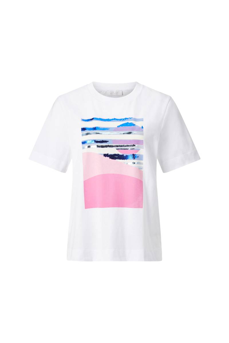 Rich & Royal - easy fit T-Shirt sunset print organic white - Gr. - M von Rich & Royal
