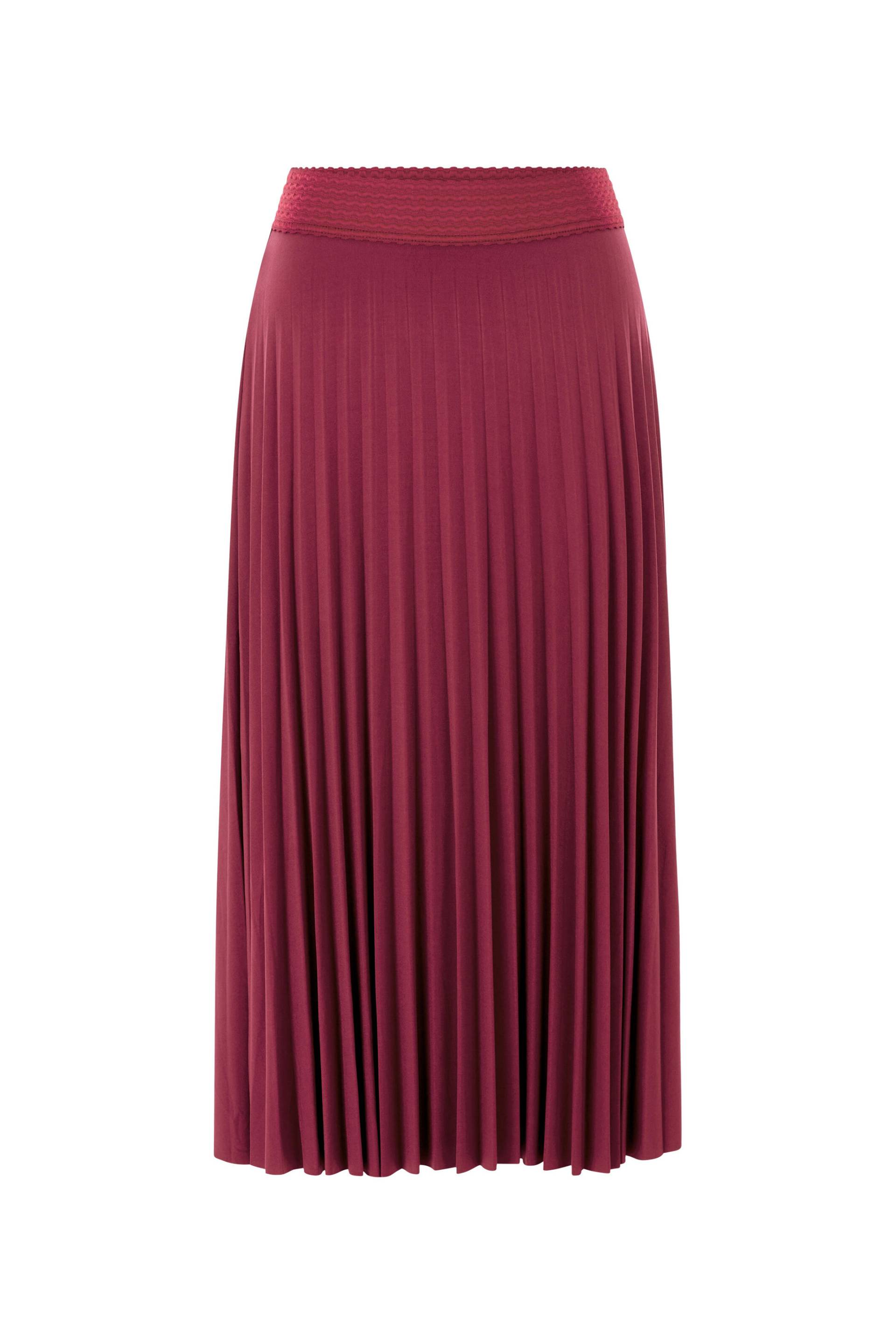 Rich & Royal - midi plissee skirt recycled ruby red - Gr. - 40 von Rich & Royal