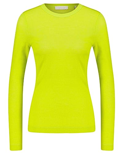 rich & royal EcoVero Rib Lurex Longsleeve Chartreuse - L von rich&royal