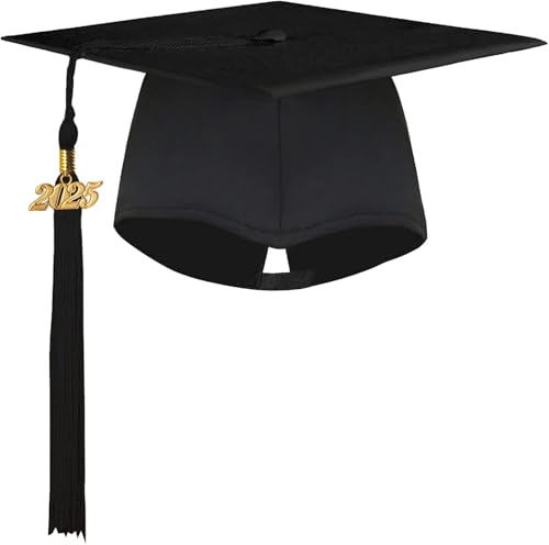 RichDeer Bachelor Hut Doktorhut Graduation Hat Absolventenhut in Schwarz, Graduation Cap, Abschluss Master Hut, Abitur 2025 Geschenke für Abschlussfeiern vom Studium, Universität, Hochschule, Abitur von RichDeer