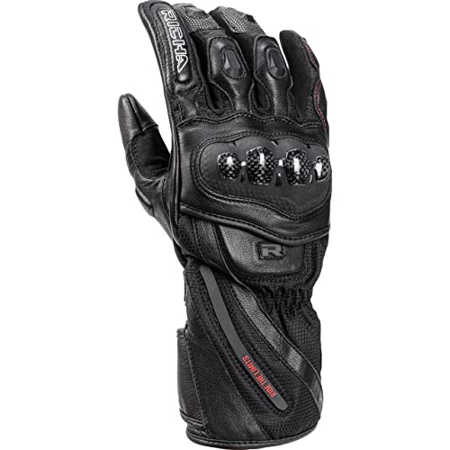 Richa Motorradhandschuhe lang Motorrad Handschuh Warrior V1.1 Handschuh schwarz M, Herren, Sportler, Ganzjährig, Leder/Textil von Richa