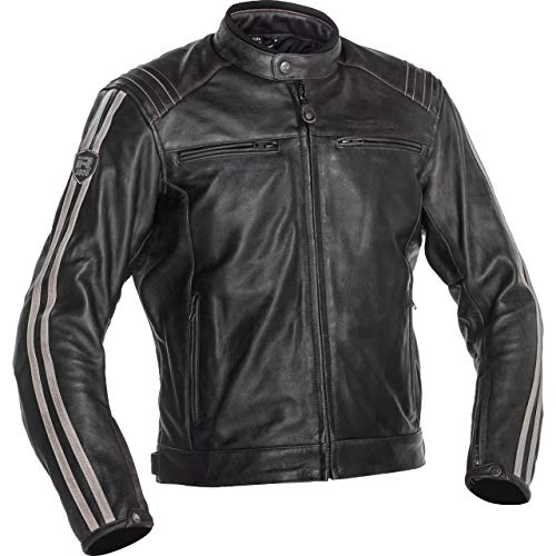 Richa Motorradjacke mit Protektoren Motorrad Jacke Retro Racing 3 Lederjacke braun 56, Herren, Chopper/Cruiser, Ganzjährig von Richa