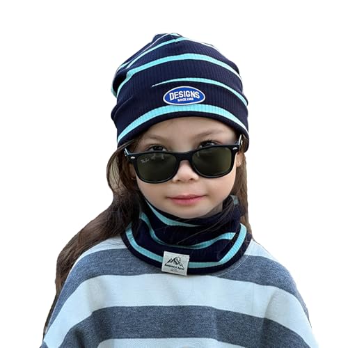 Richaa Herbst Kinder Mütze & Loop Schal Set Mode Frühling Baumwolle Beanie Halstuch Mädchen Jungen von Richaa