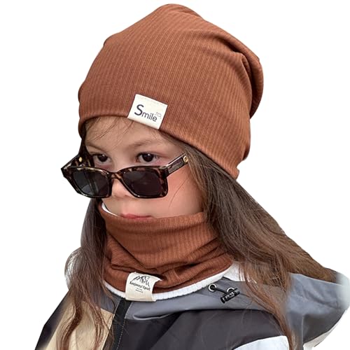 Richaa Herbst Kinder Mütze & Loop Schal Set Mode Frühling Baumwolle Beanie Halstuch Mädchen Jungen von Richaa