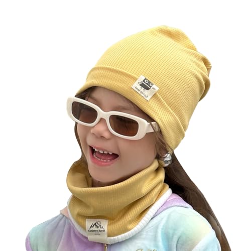 Richaa Herbst Kinder Mütze & Loop Schal Set Mode Frühling Baumwolle Beanie Halstuch Mädchen Jungen von Richaa