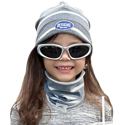 Richaa Herbst Kinder Mütze & Loop Schal Set Mode Frühling Baumwolle Beanie Halstuch Mädchen Jungen von Richaa
