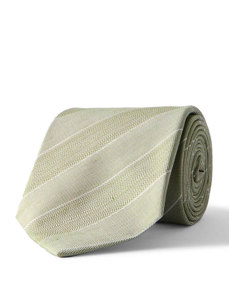 Richard James - 8cm Striped Silk and Linen-Blend Tie - Men - Green von Richard James