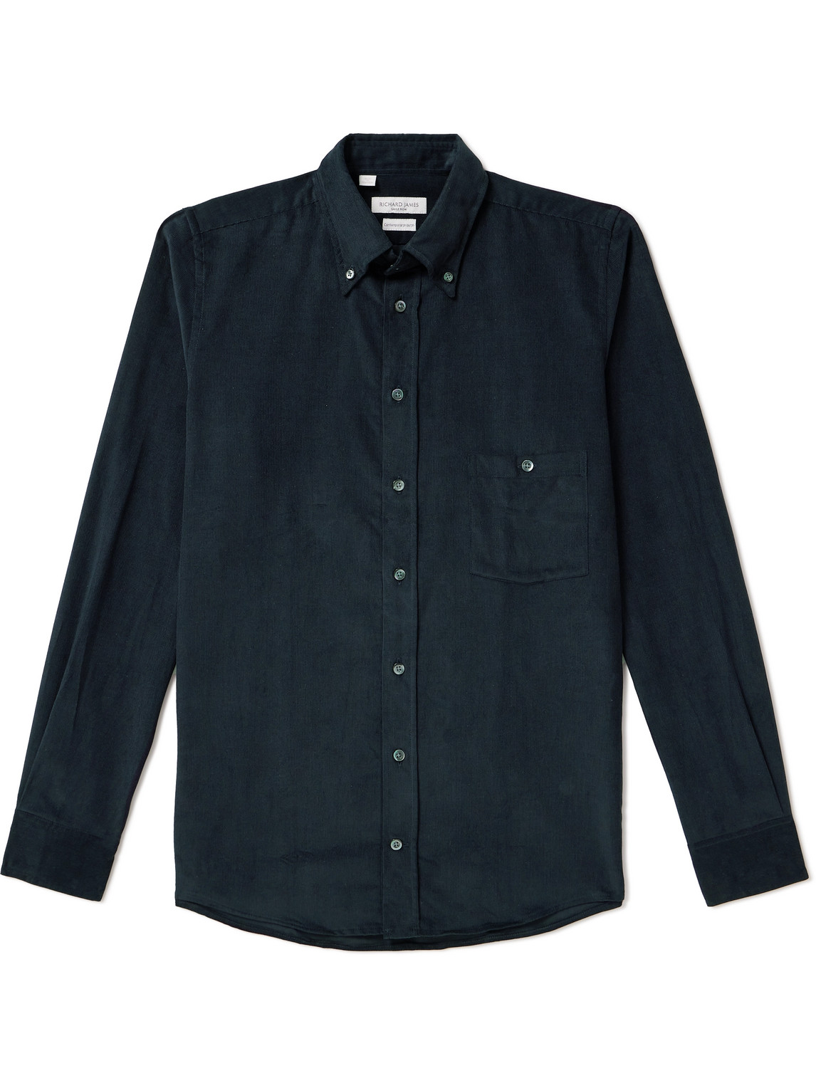 Richard James - Button-Down Collar Cotton-Corduroy Shirt - Men - Blue - UK/US 15 von Richard James