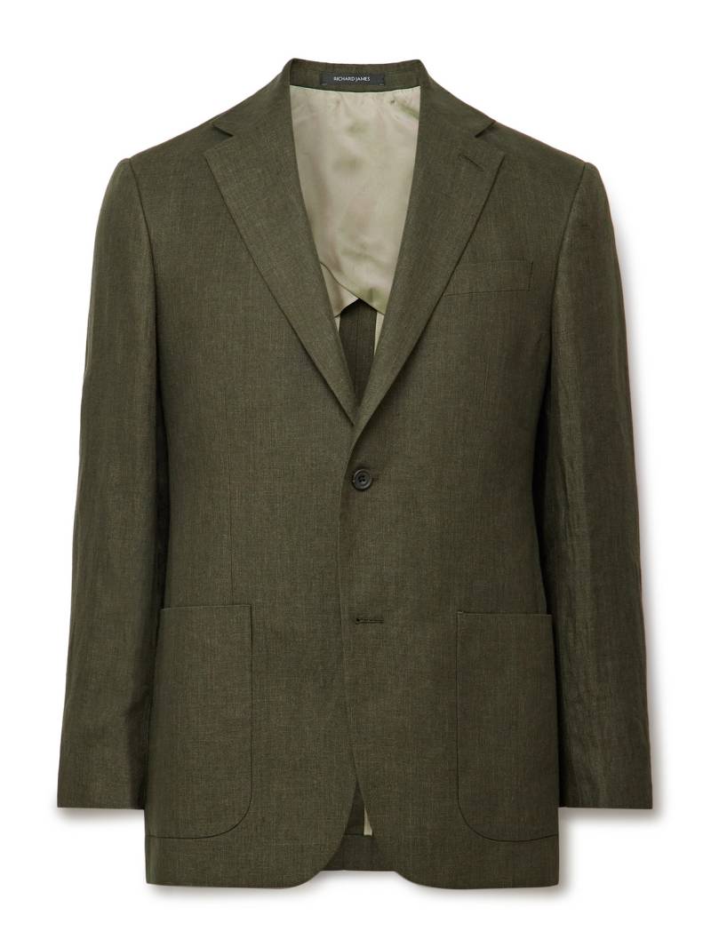 Richard James - Chapman Unstructured Slim-Fit Linen Suit Jacket - Men - Green - UK/US 38 von Richard James