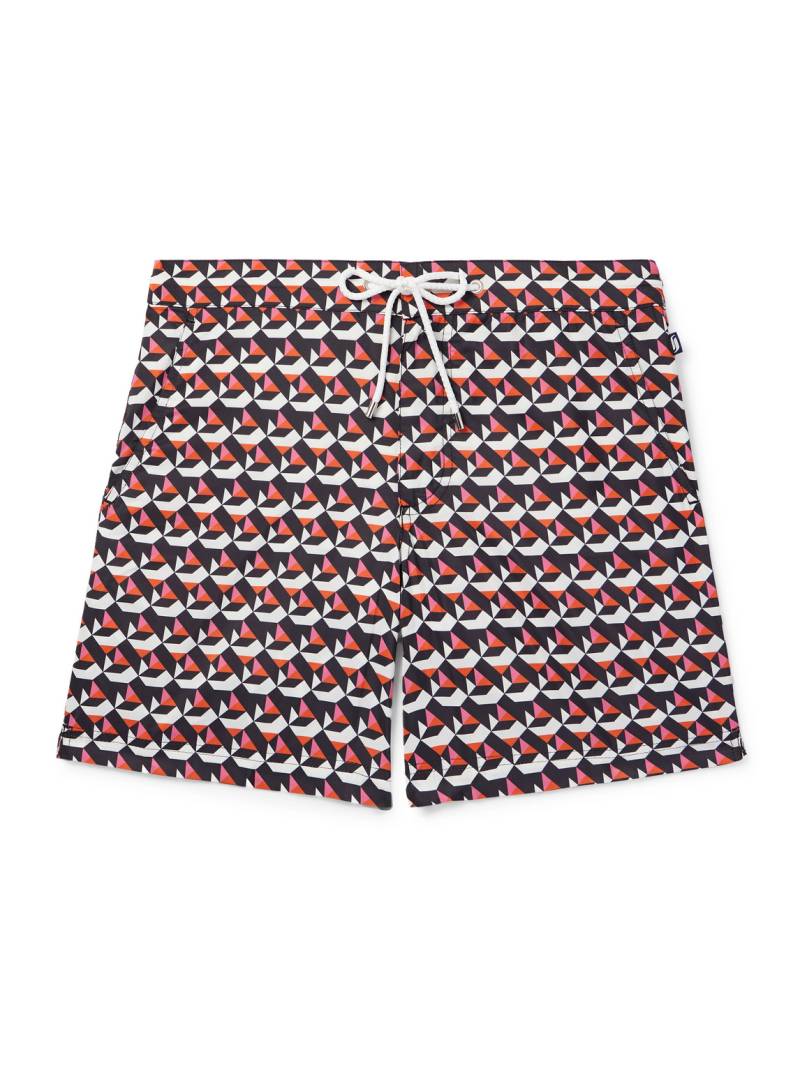 Richard James - Straight-Leg Mid-Length Printed Recycled Swim Shorts - Men - Brown - S von Richard James