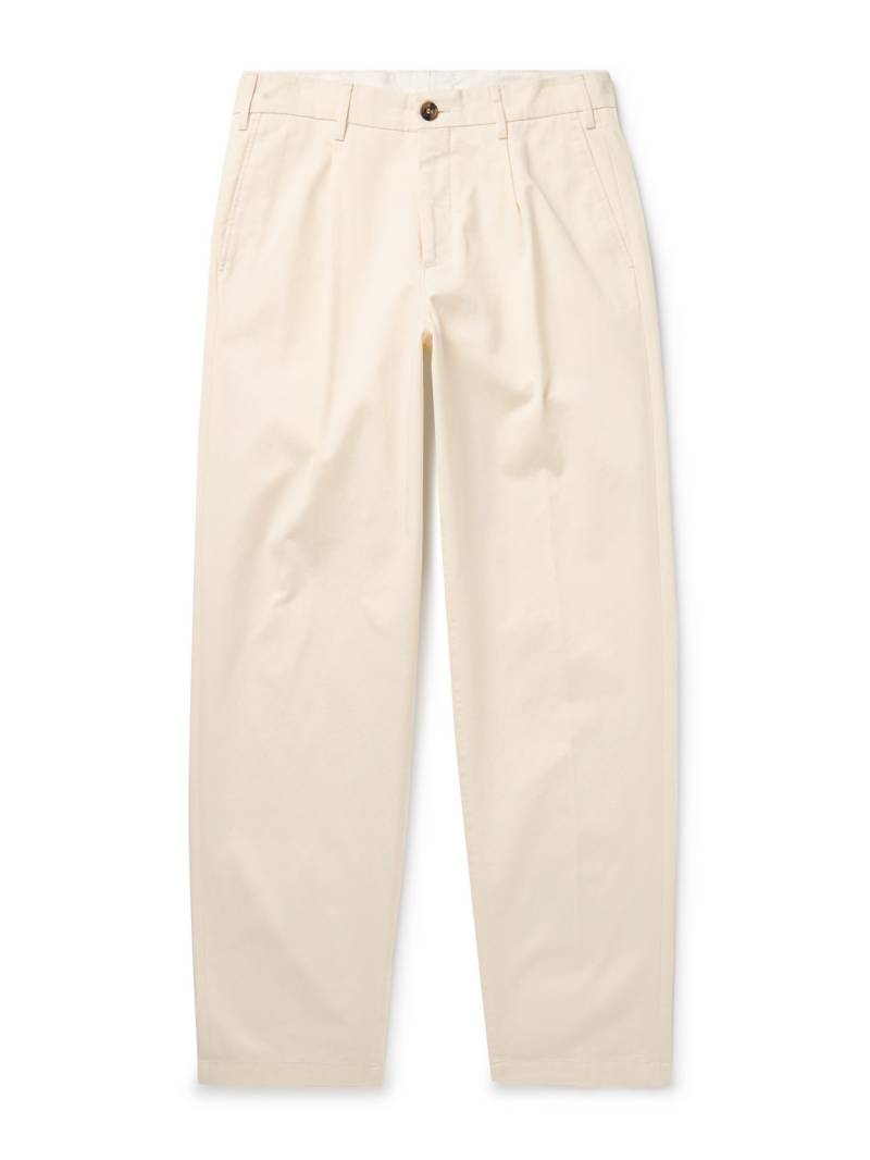Richard James - Straight-Leg Pleated Cotton-Twill Trousers - Men - Neutrals - UK/US 30 von Richard James
