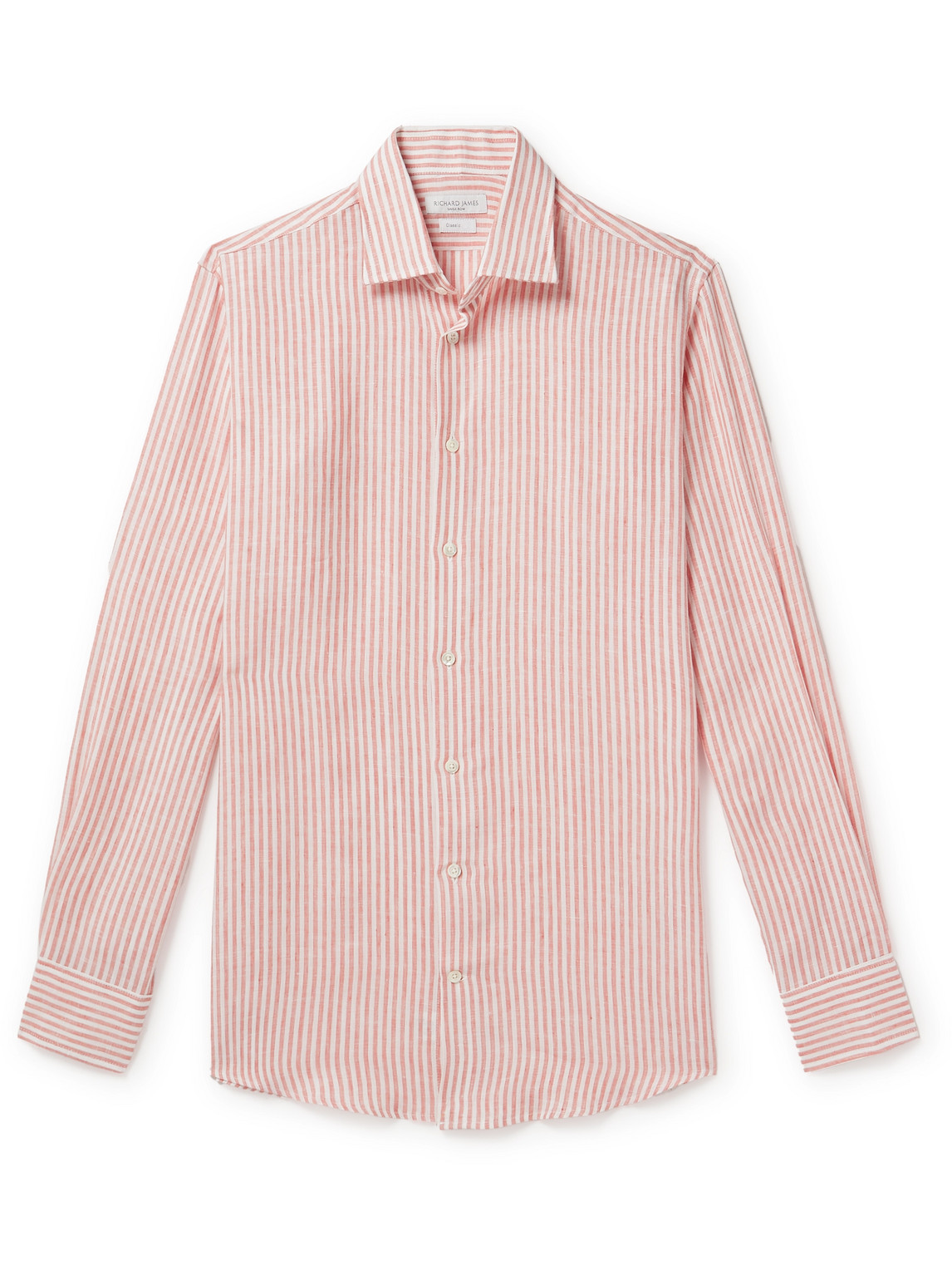 Richard James - Striped Linen Shirt - Men - Pink - UK/US 15 von Richard James