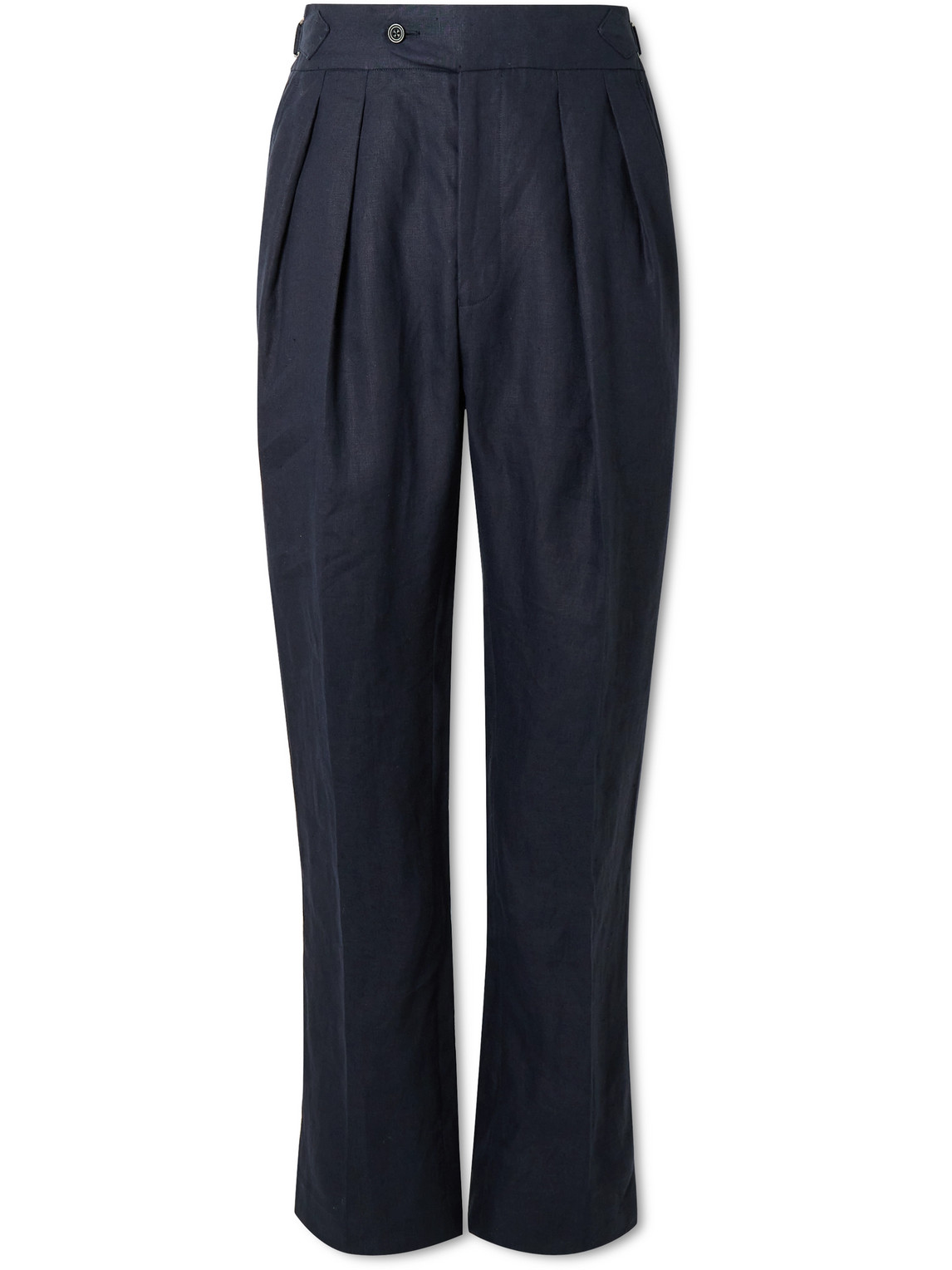 Richard James - Tapered Pleated Linen Suit Trousers - Men - Blue - UK/US 32 von Richard James