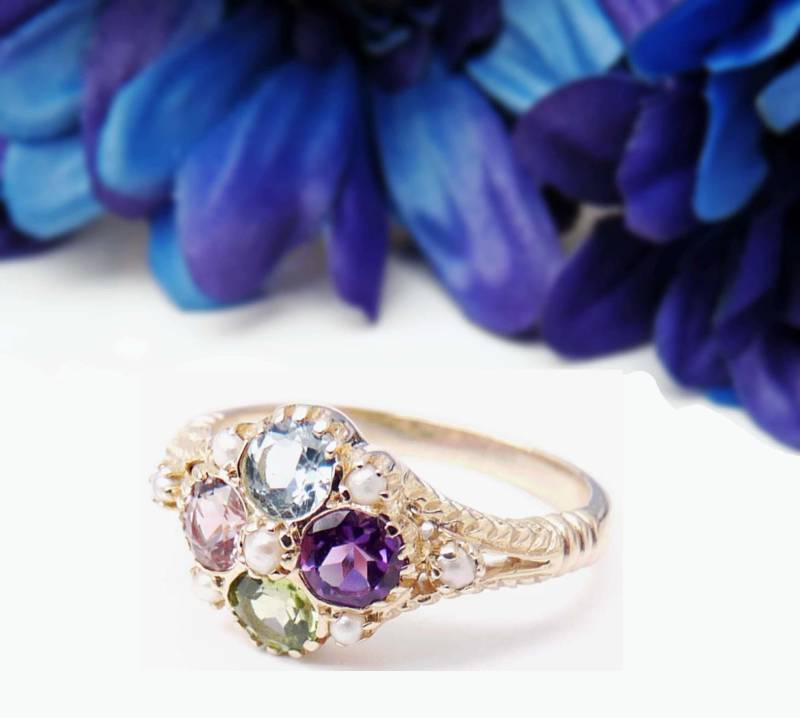 Vintage Inspiriert Mix-stein-Cluster-Ring von RichardTrusselle