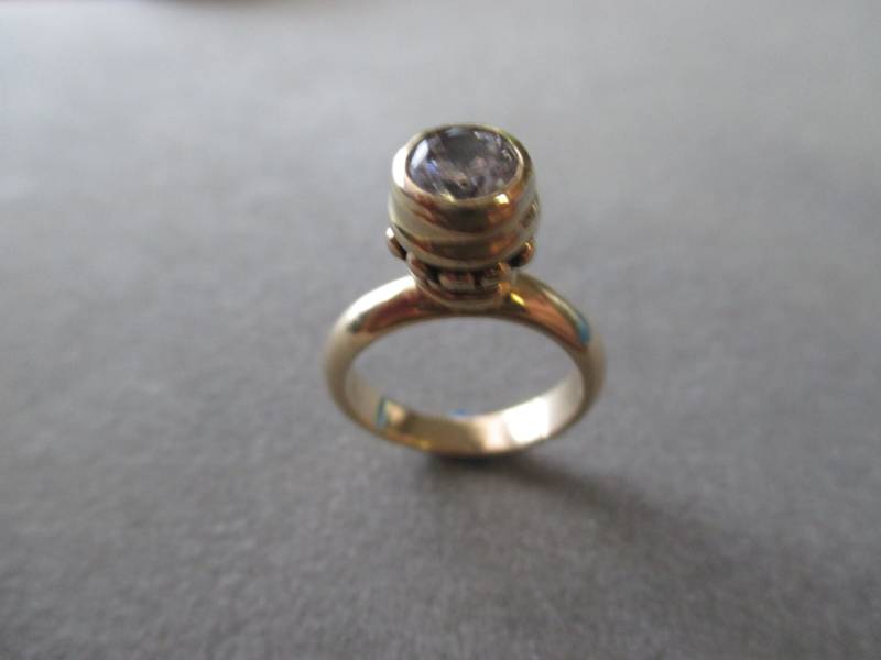 14Kt. Gelbgold Hoher Solitär Verlobungsring #r88Yg von RichelleJewelry